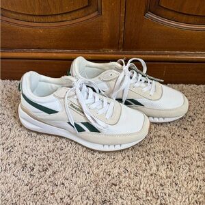 Reebok White and Green Sneakers